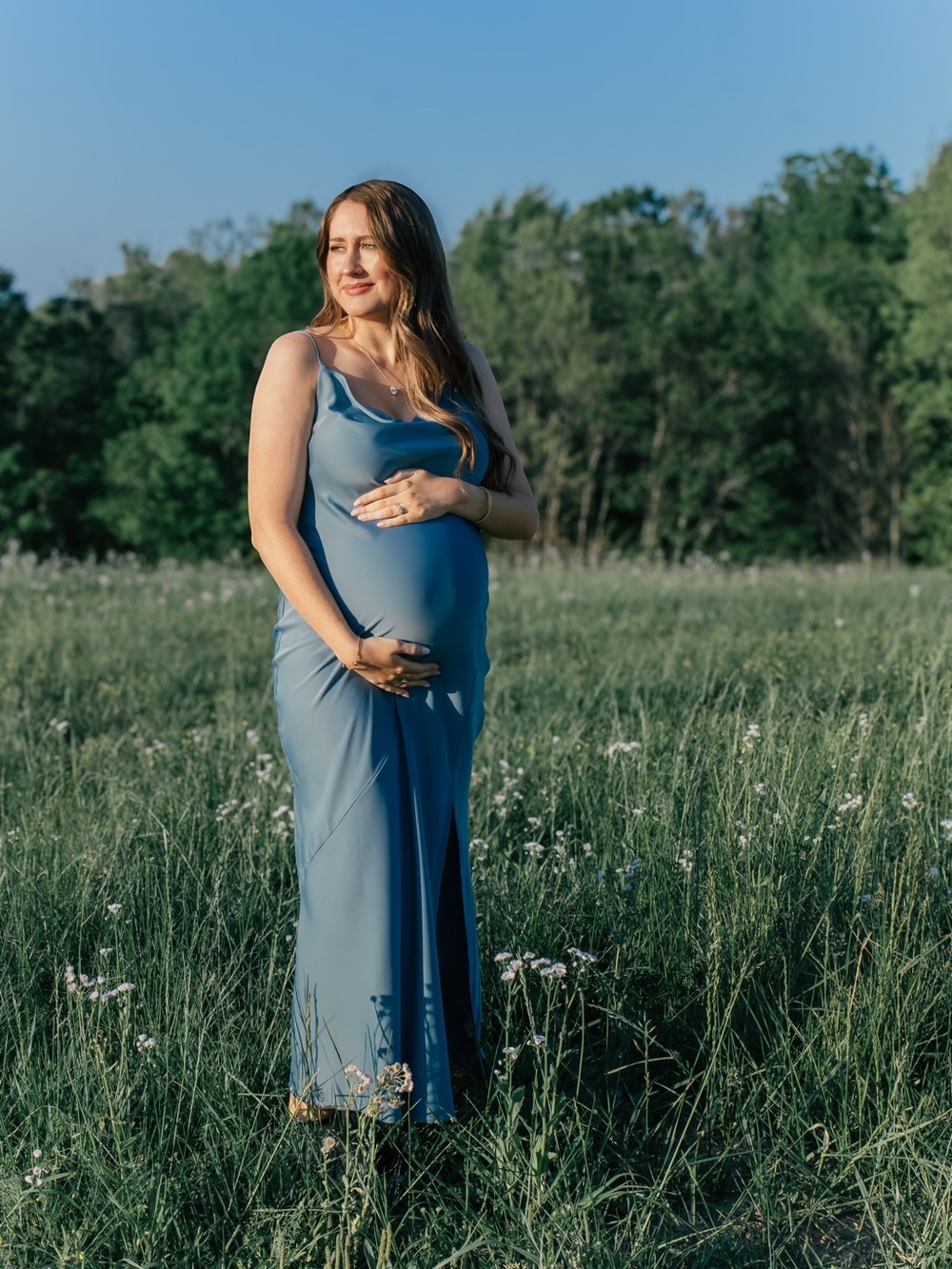 Blue slip Dress - Elegant
